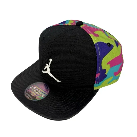 Air Jordan True Hat Men Black Camo Embroidered Logo Jumpman Snap Back Cap NEW - Picture 2 of 11